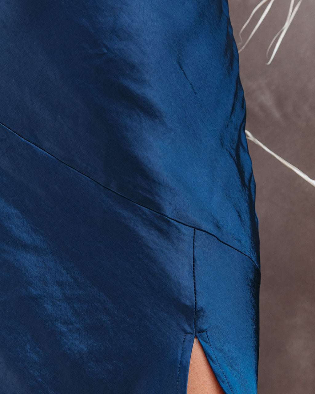 All For You Satin Midi Slip Dress Navy