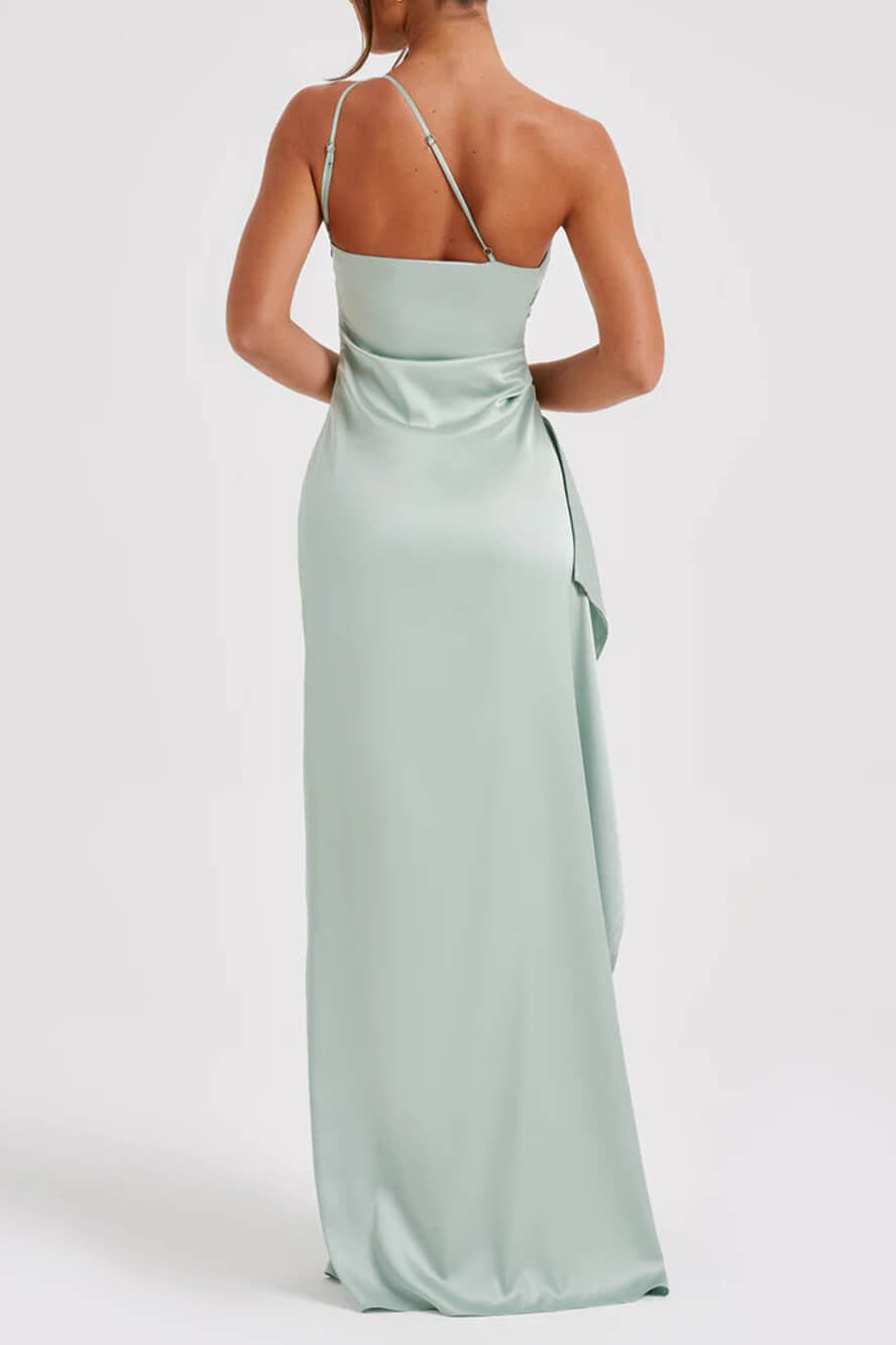Ariana Timeless Satin Maxi Dress with Slit Boutique Edit
