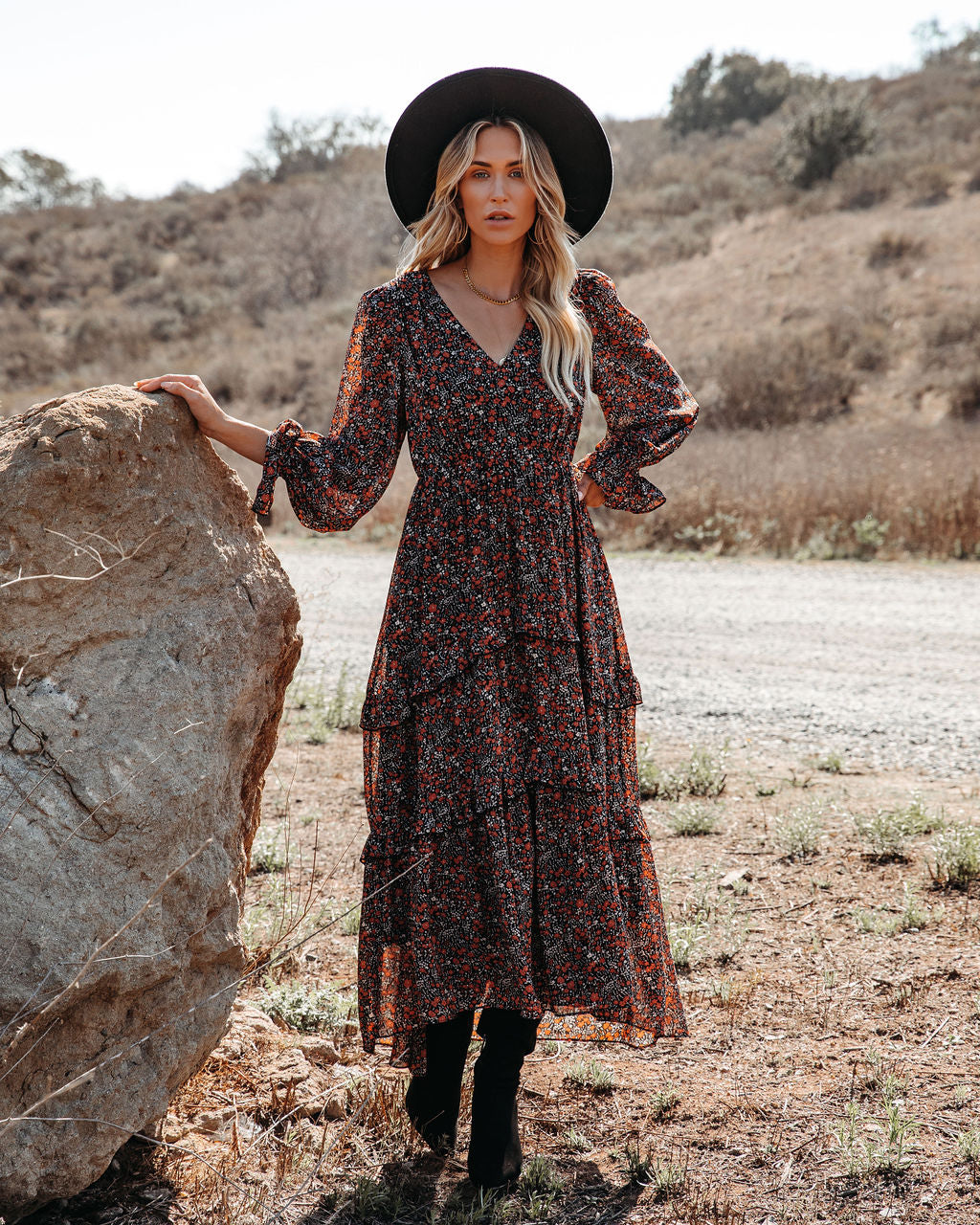 Artistry Pocketed Floral Ruffle Tiered Maxi Dress