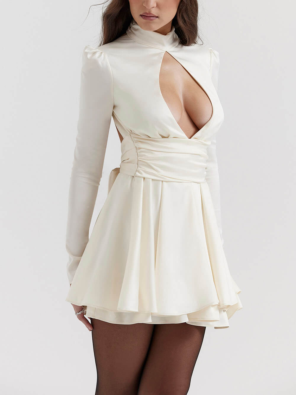 Bow Ivory Mini Dress