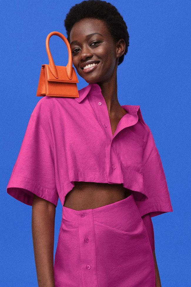 Button Asymmetric Down Short Sleeve Cutout Shirt Mini Dress - Pink