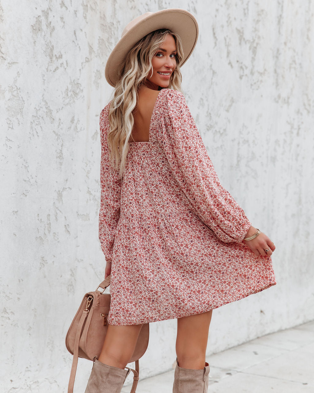 Aubree Pocketed Botanical Babydoll Dress