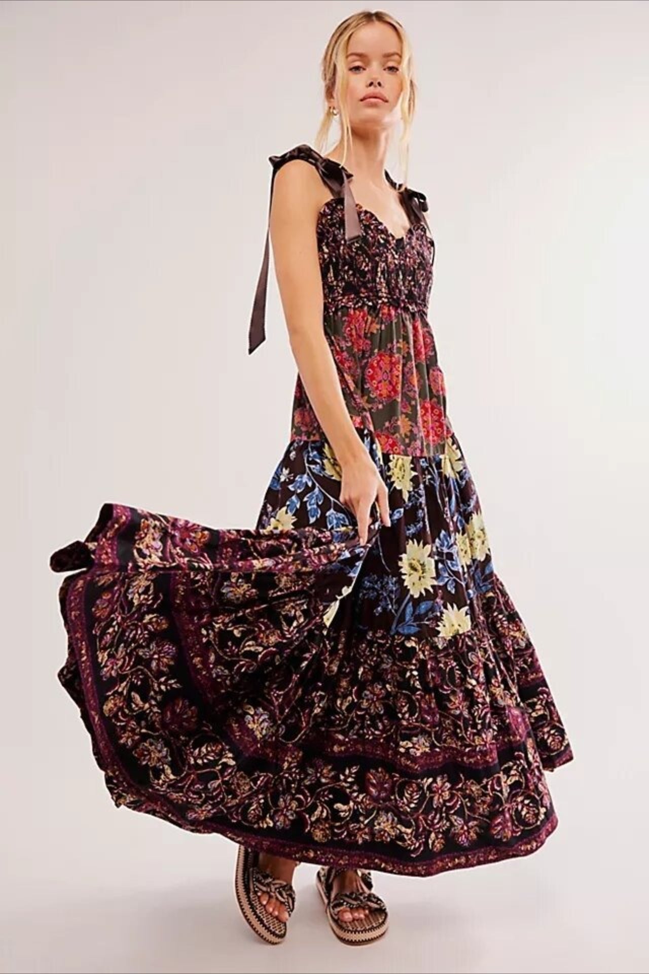 Classic Print Cami Maxi Boho Dress