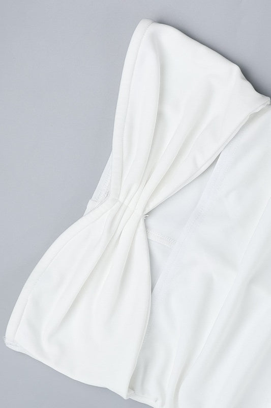 Alluring Hollow Strapless Maxi Vacation Dress