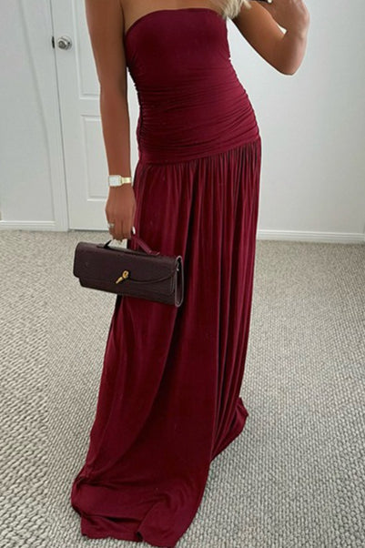 Strapless Off Shoulder Maxi Evening Dress
