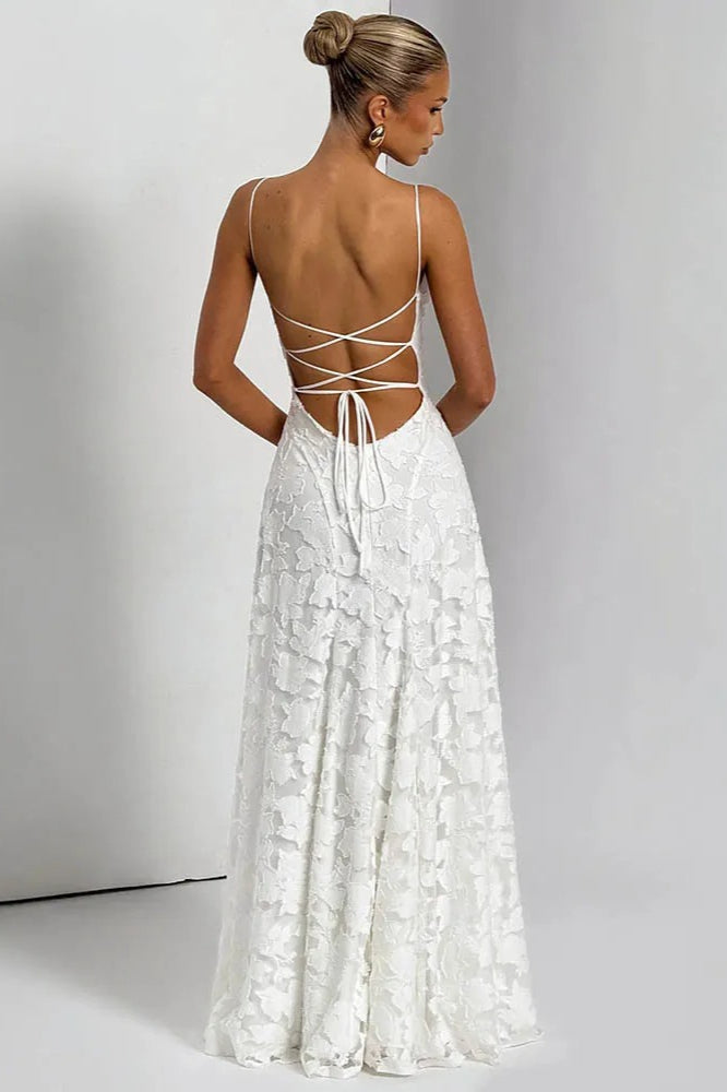 LaceUp Edition Backless Maxi Dress