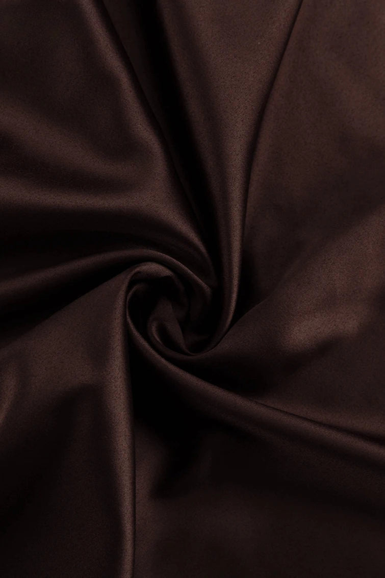 Clacive Trend Loose Brown Satin Maxi Dress