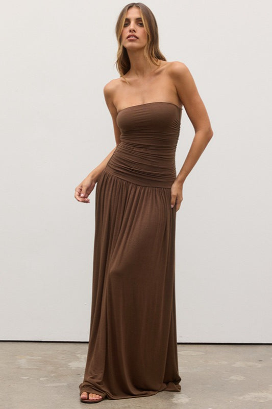 Strapless Off Shoulder Maxi Evening Dress