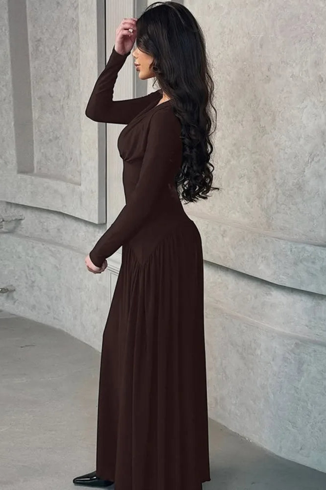 Alluring Fashion High Waist V Neck Maxi Dress