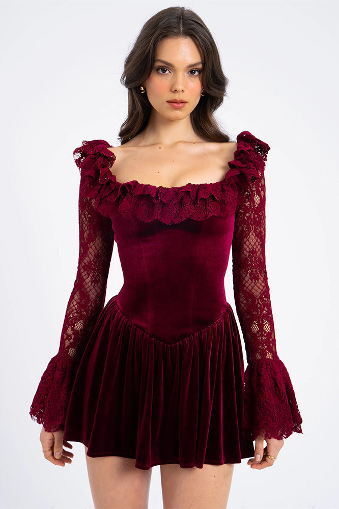 Bell Velvet Sleeve Bodycon Dress