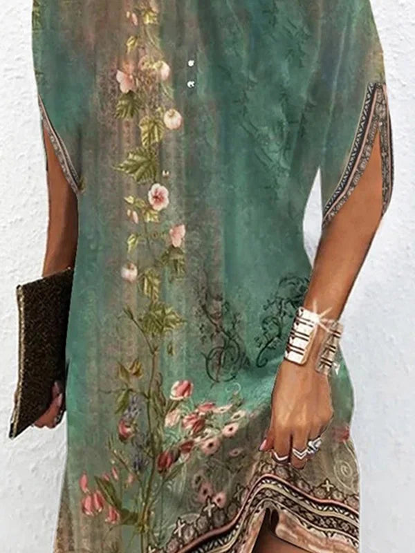 Elevated Viola Batwing Sleeve Loose Mini Dress for Women Statement Occasion Edit