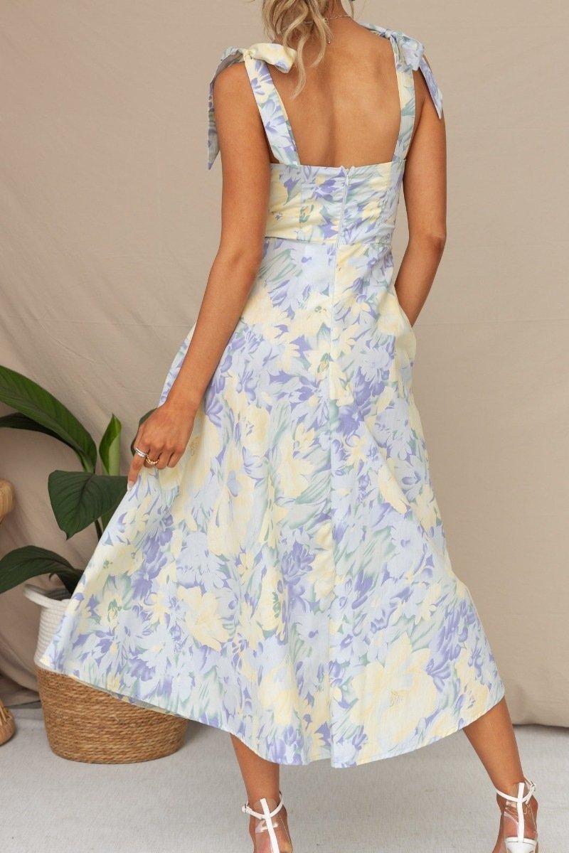 Exclusive Otilia Printed Midi Dress with Straps Boutique Collection