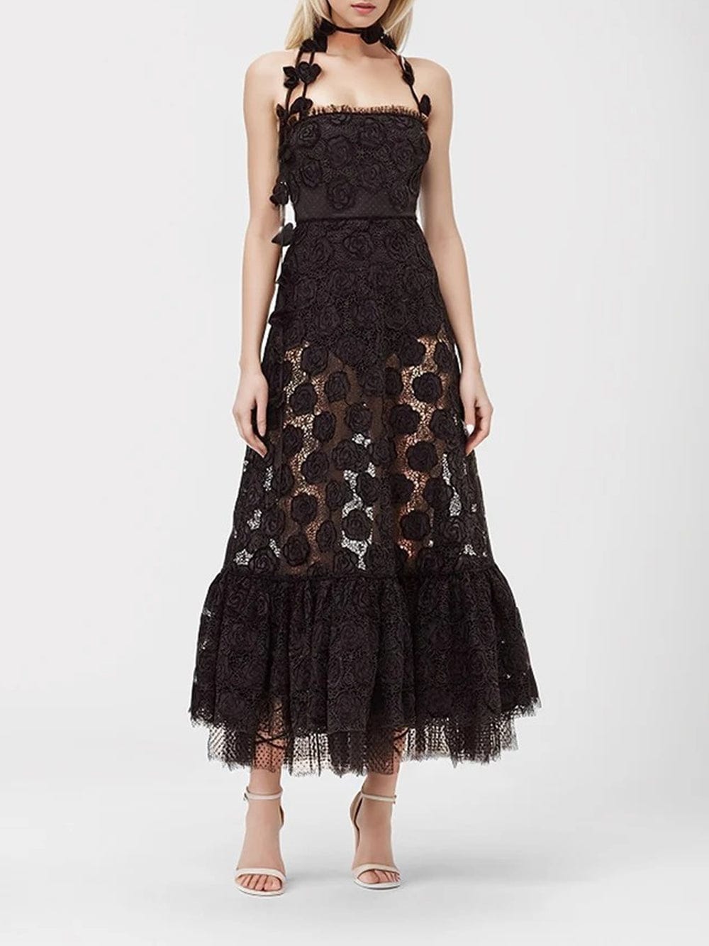 Sleeveless Bela Hollow Out Midi Dress