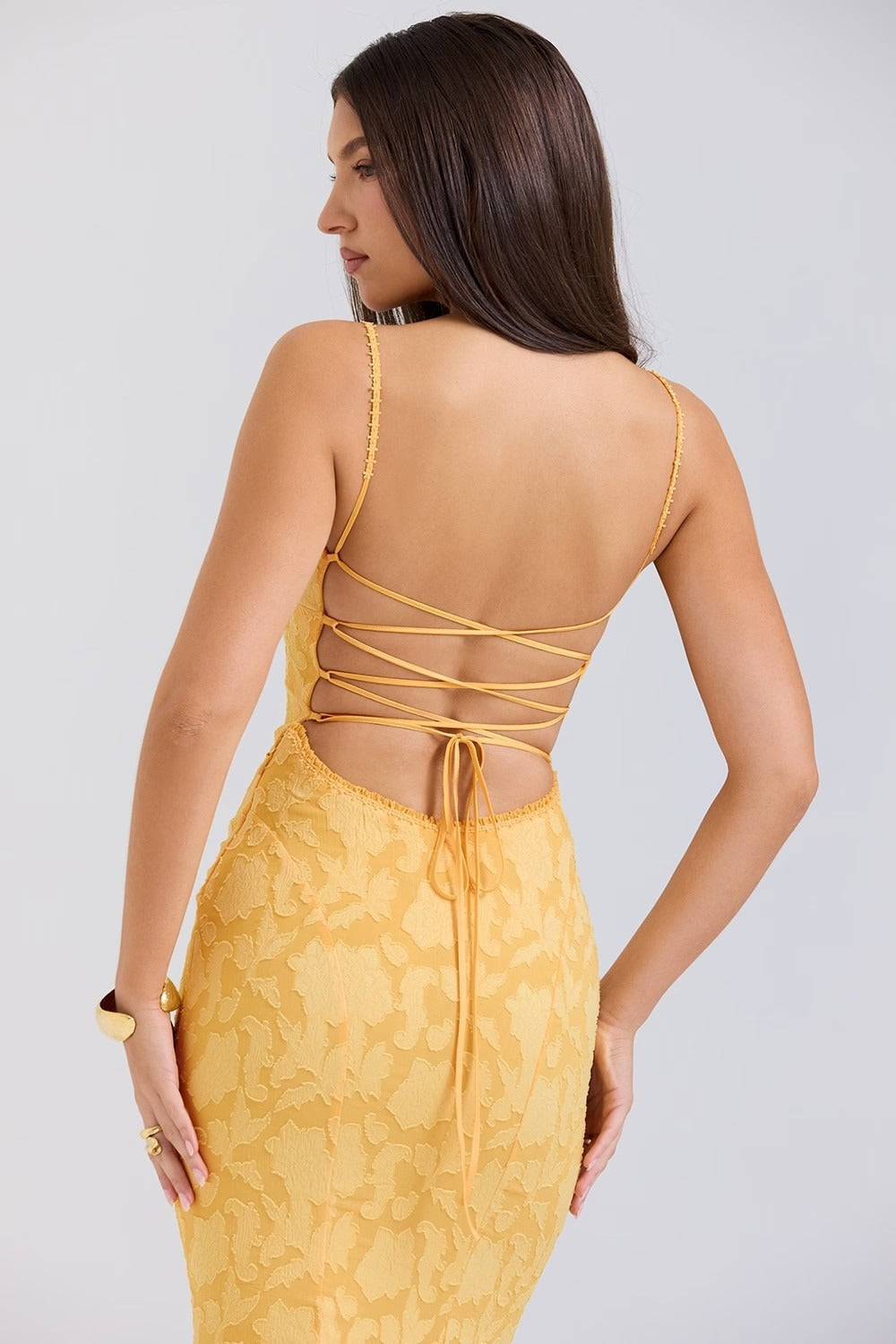 Jacquard Edition Mermaid Cami Maxi Lace Dress