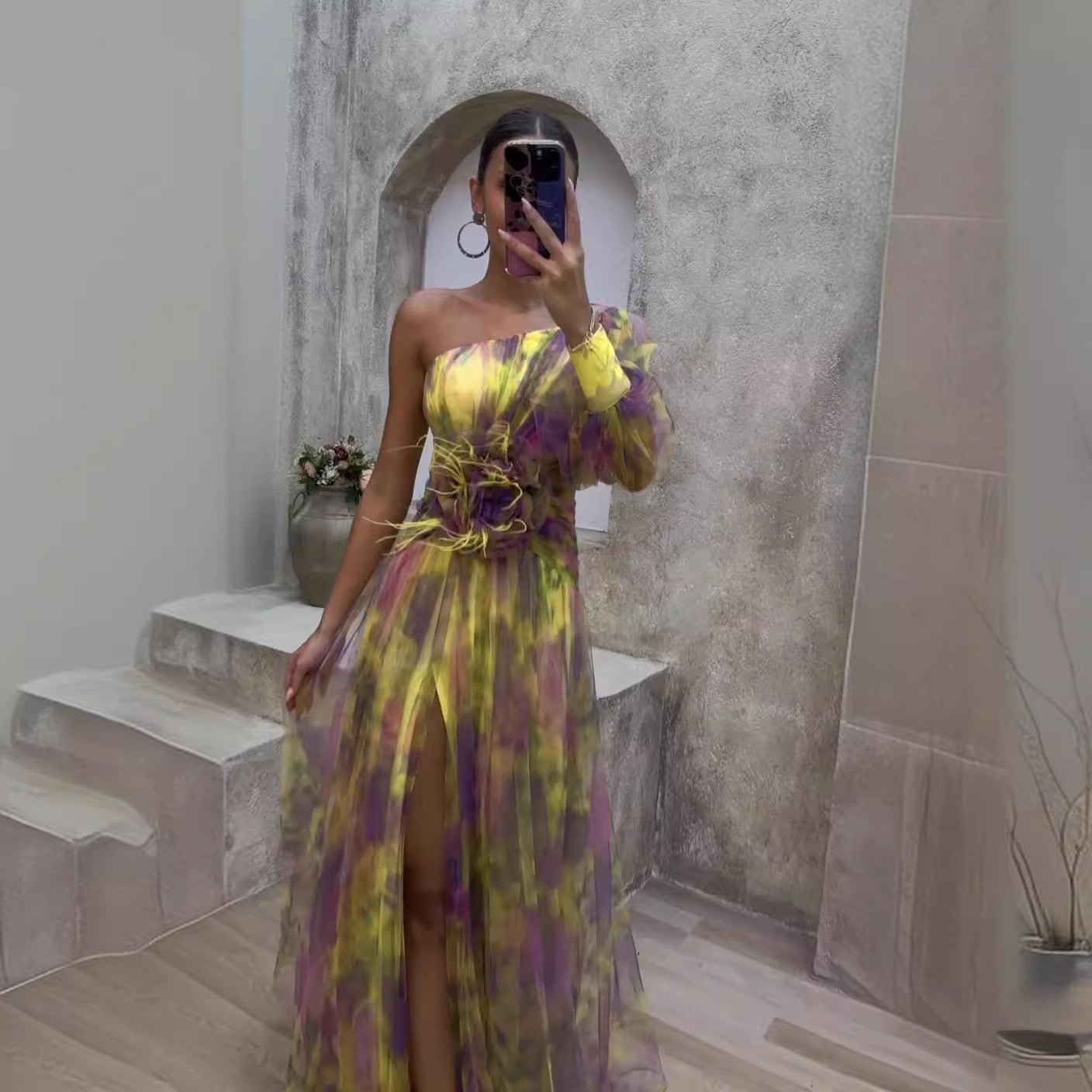 Araceli Chic Long Sleeve Maxi Dress for Women Bold Statement Look