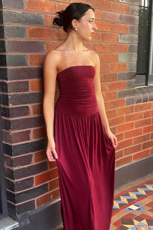Strapless Off Shoulder Maxi Evening Dress