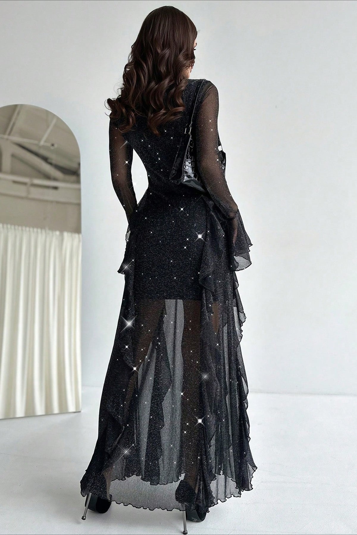 Chic Ruffled Mermaid Maxi Dress