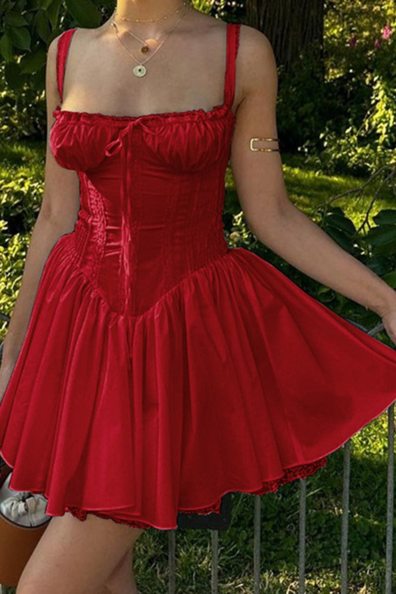 Tie Wrap Spaghetti Strap Mini Dress
