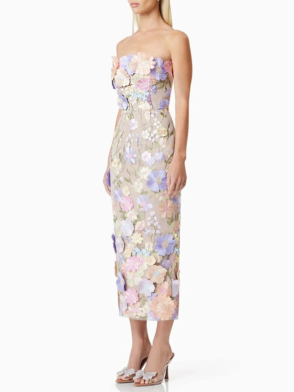 Appliques Calysta Sleeveless Midi Dress