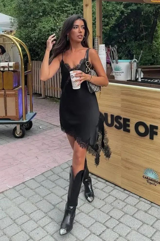 Asymmetric Alluring Lace Trim Fitted Mini Dress