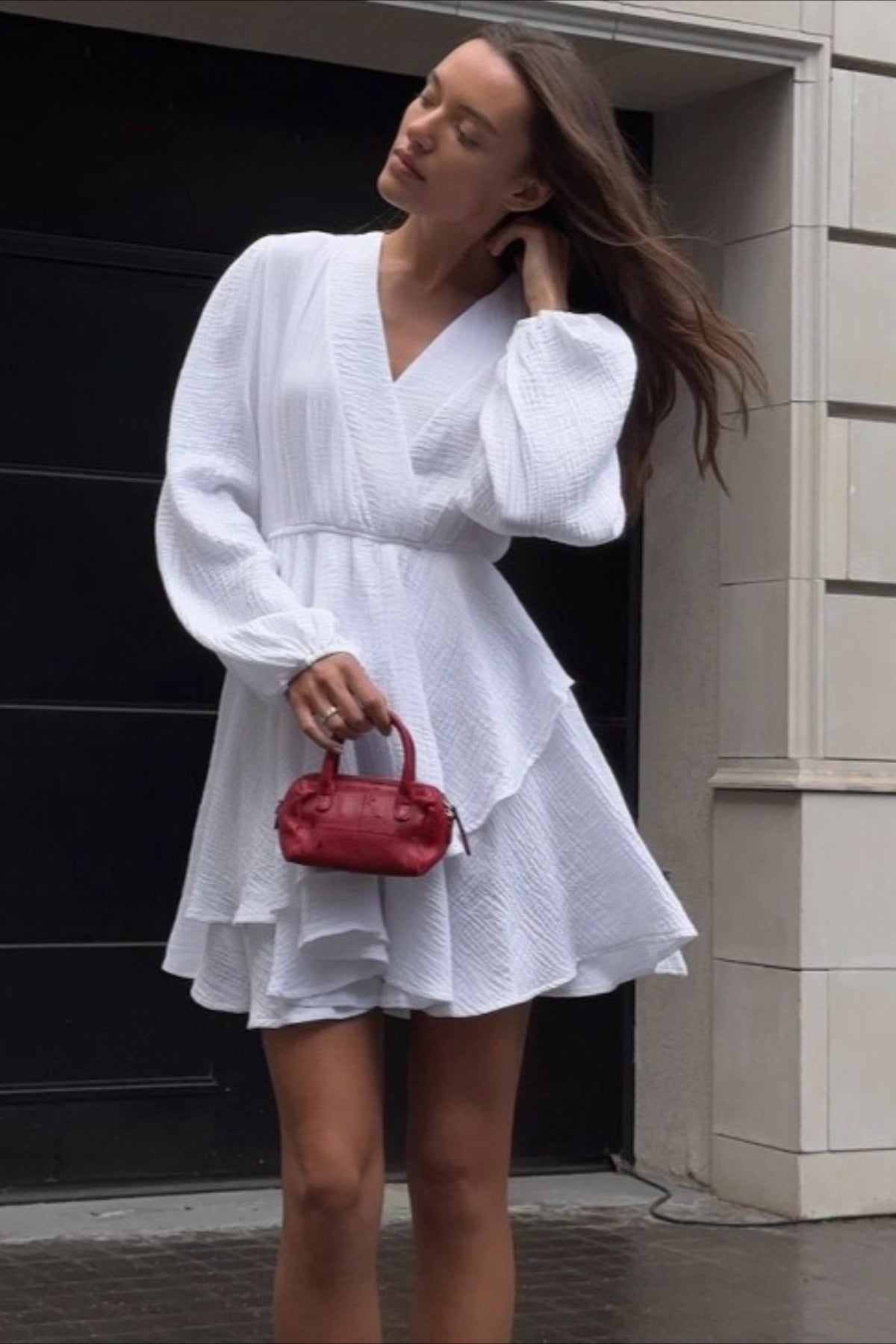 Sleeve Long Fitted Midi Dress
