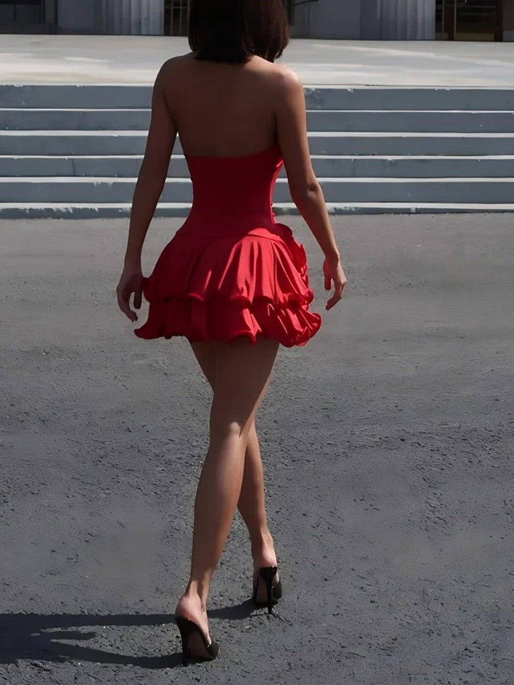 Halter Chloe Ruffled Mini Dress