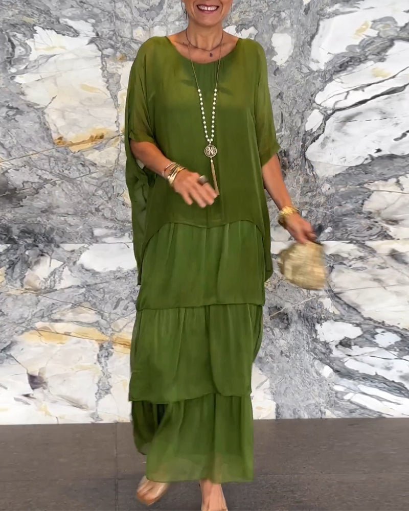 Geraldine Chic A-line Maxi Dress for Women Light Breezy Style