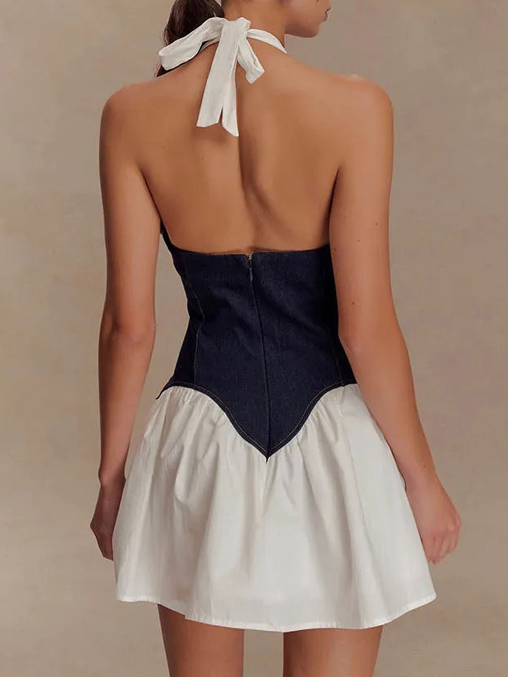 Halter Colette Patchwork Mini Dress
