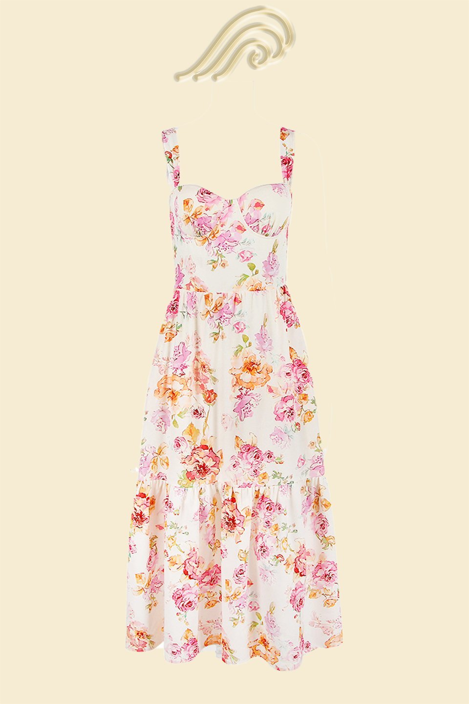 Timeless Yvonne Flared Midi Dress with Print Statement Occasion Edit