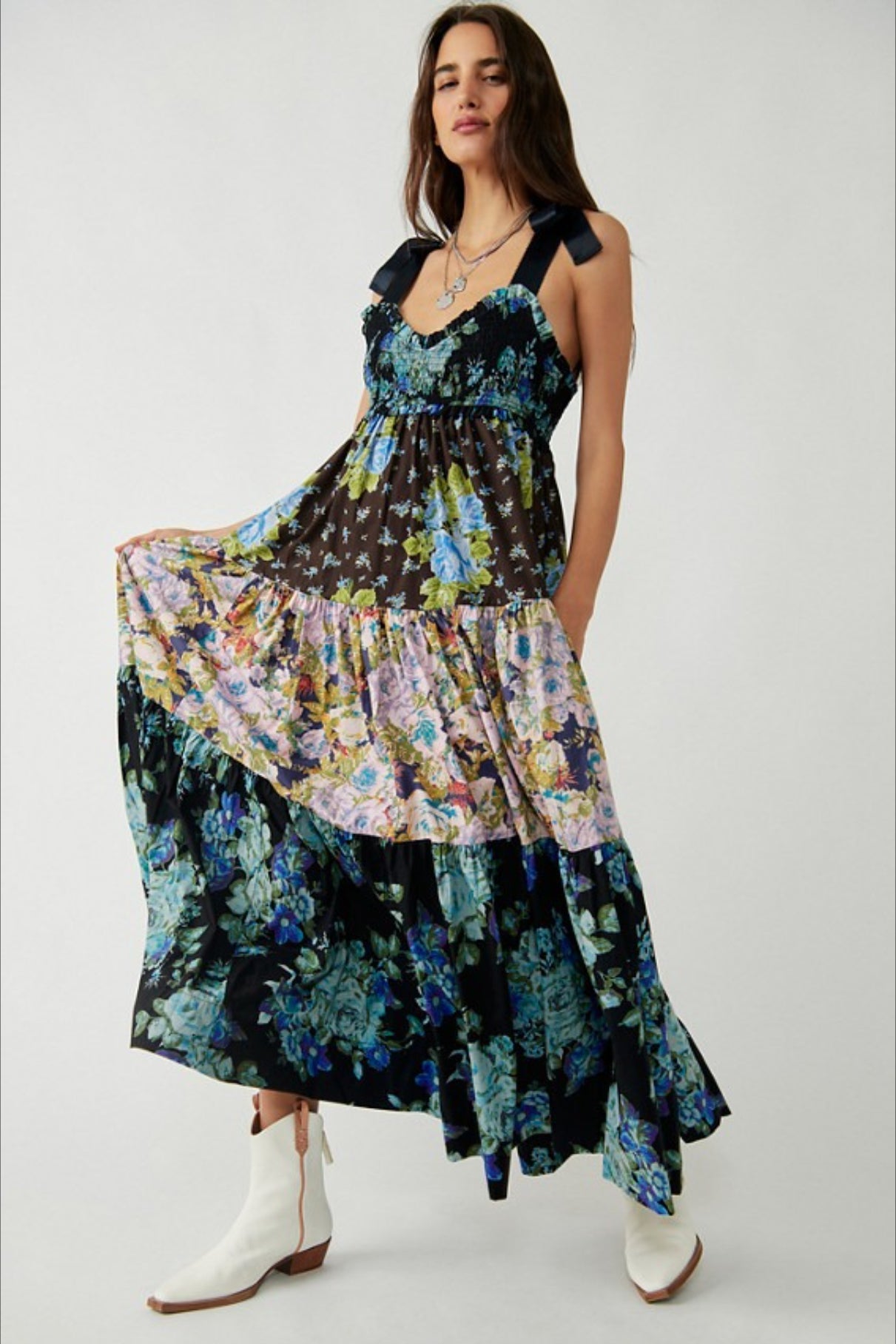 Classic Print Cami Maxi Boho Dress