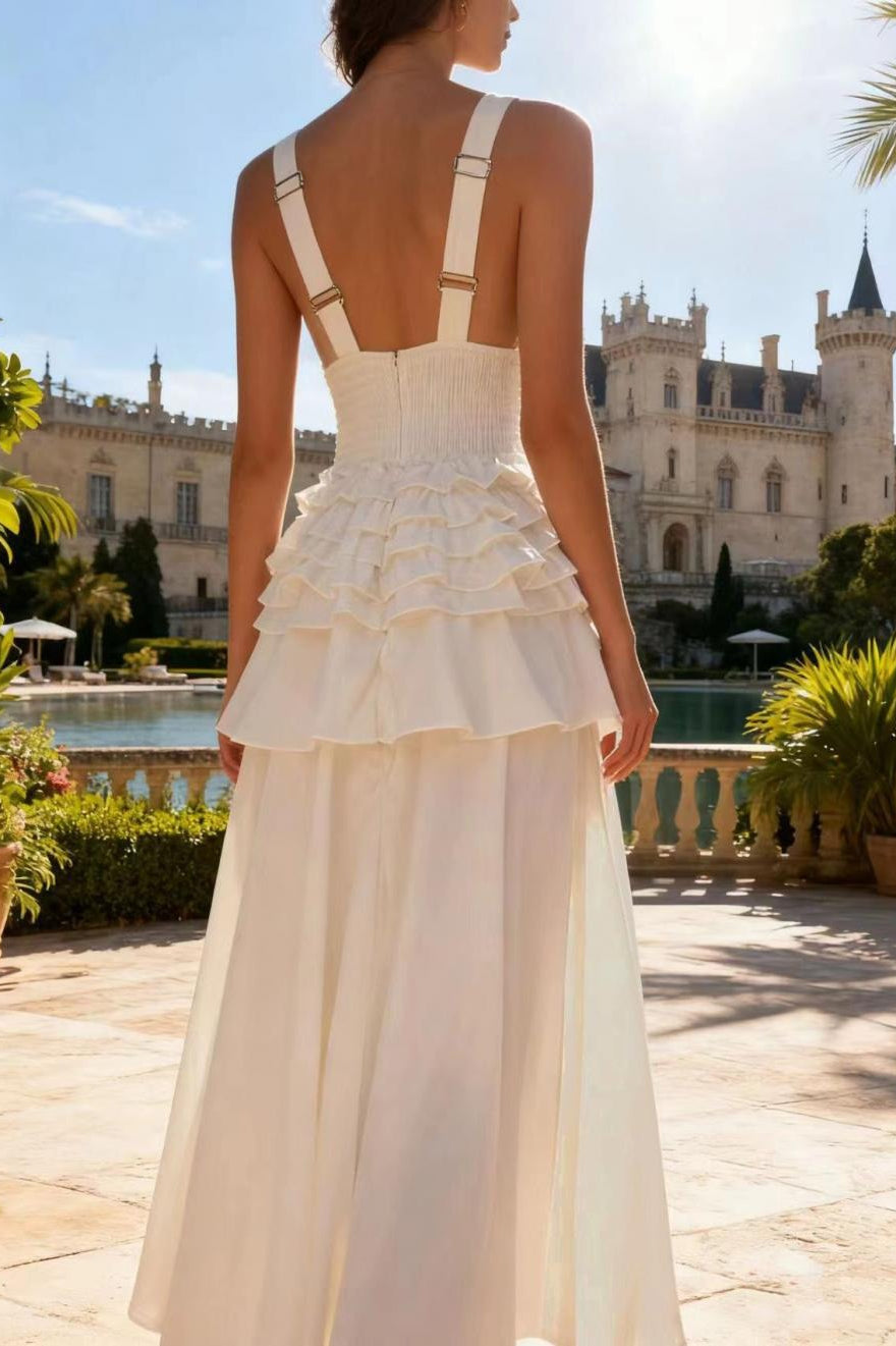 Graceful Vintage Sleeveless Swing Tiered Prom Dress
