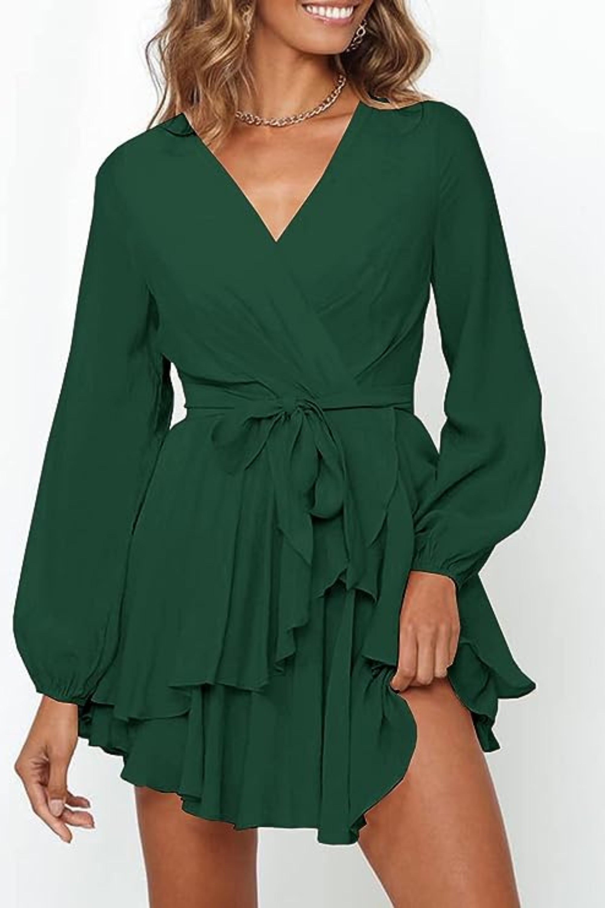 Exclusive Johana Summer Wrap Mini Dress Elevated Occasion Wear