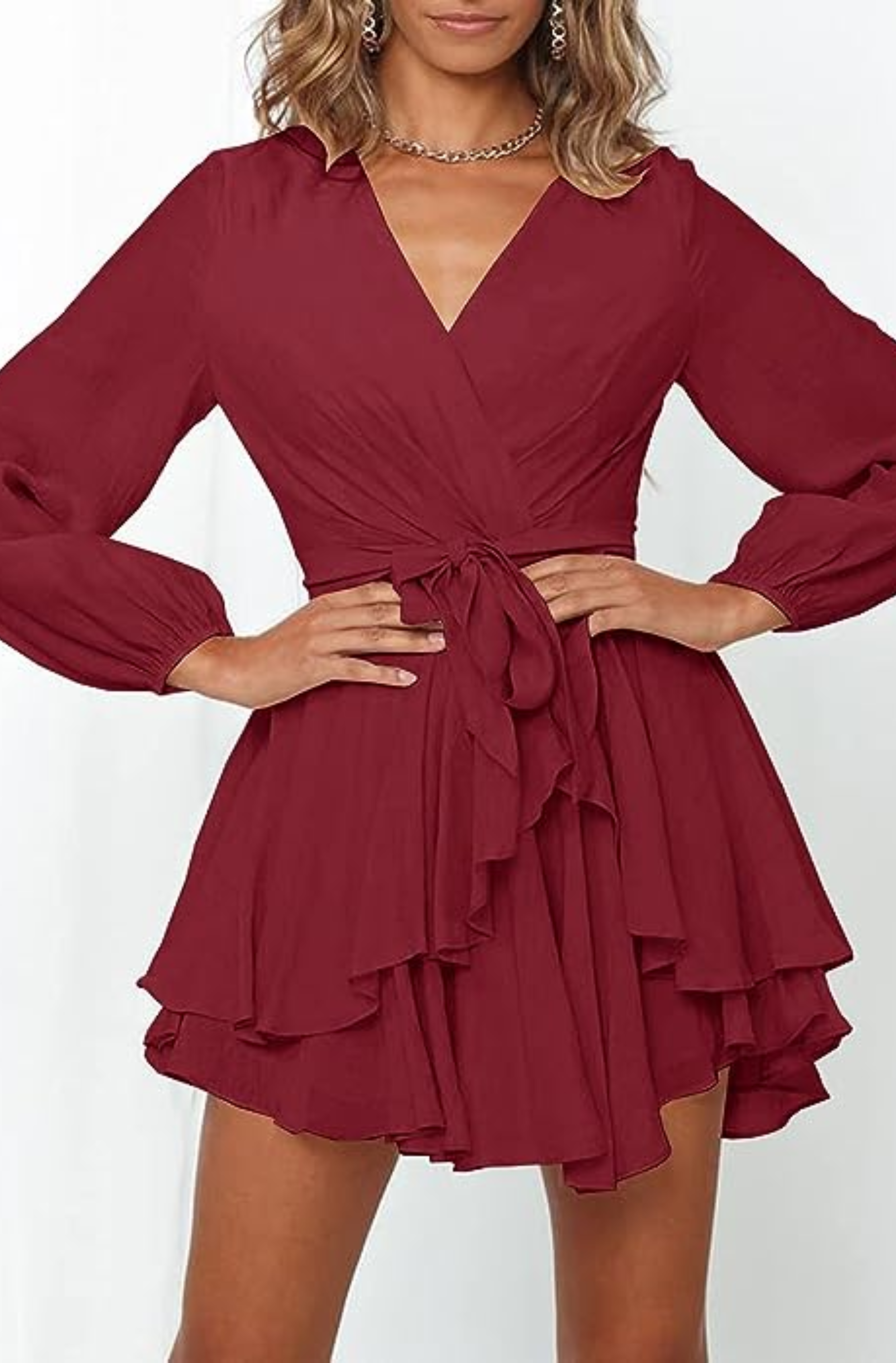 Exclusive Johana Summer Wrap Mini Dress Elevated Occasion Wear