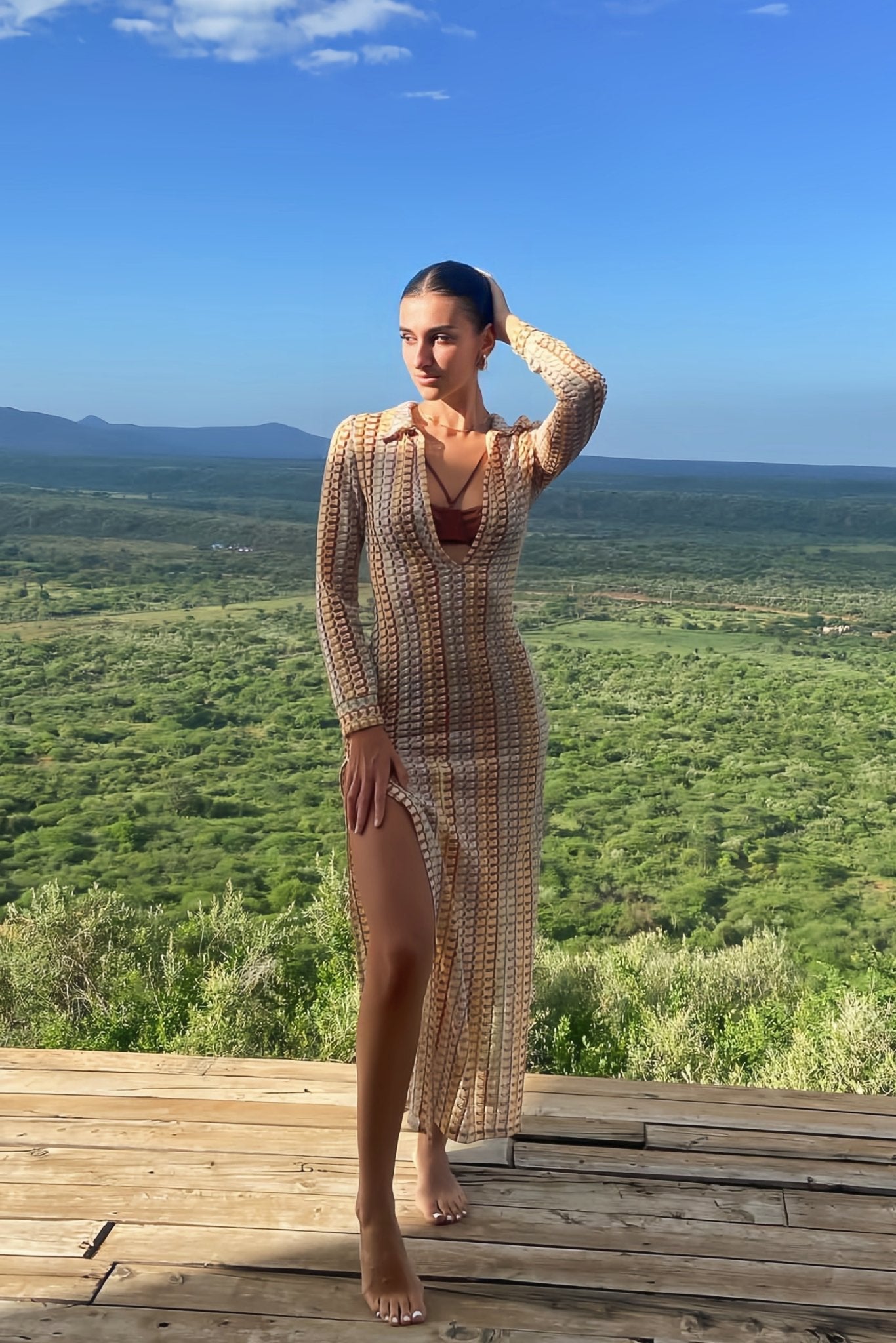Wanda Timeless Crochet V Neck Collar Maxi Dress Premium Edit