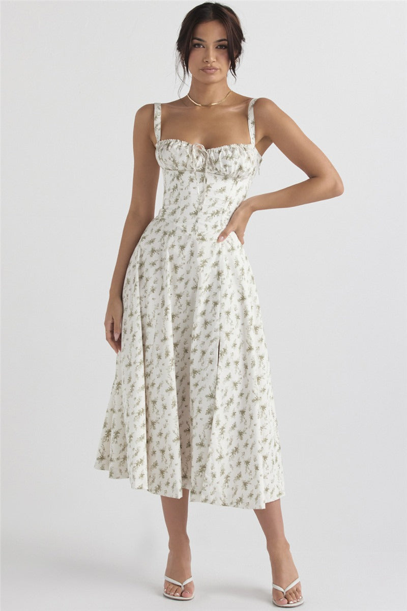 Refined Halter Maxi Floral Dress