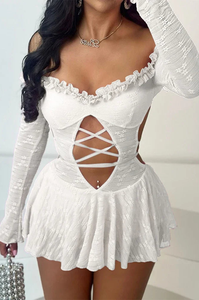 Backless Lace Bodycon Mini Dress