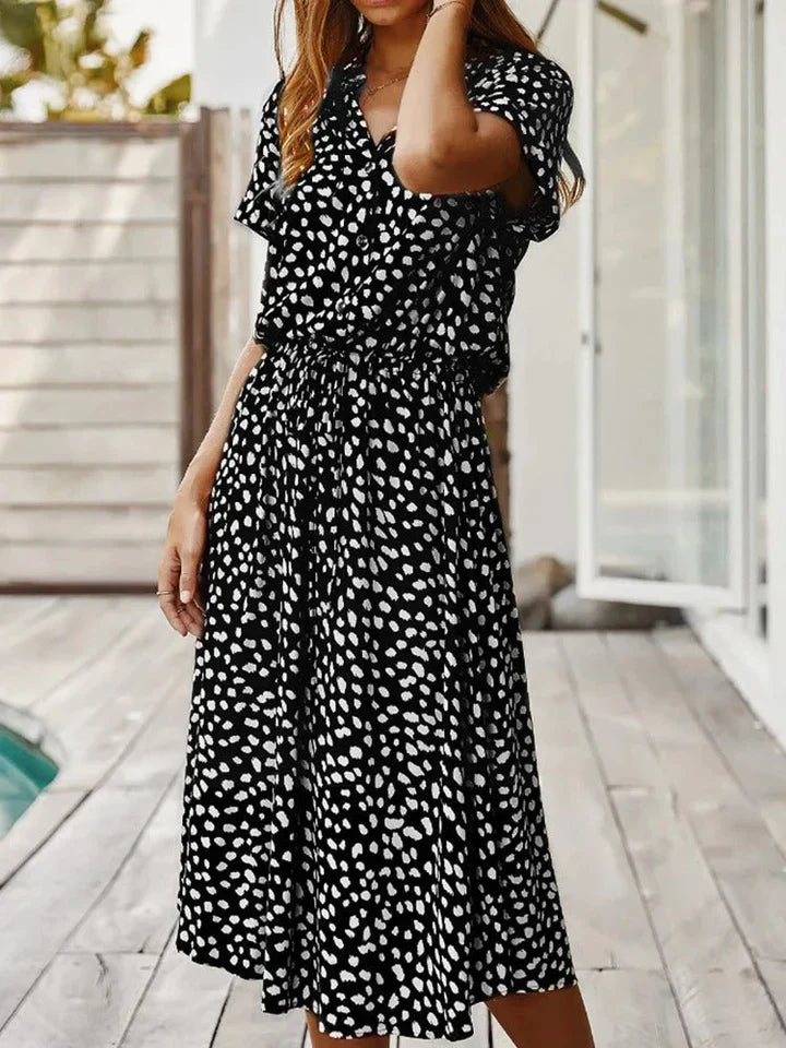 Premium Federica Midi Dress with Short Sleeves Statement Occasion Edit