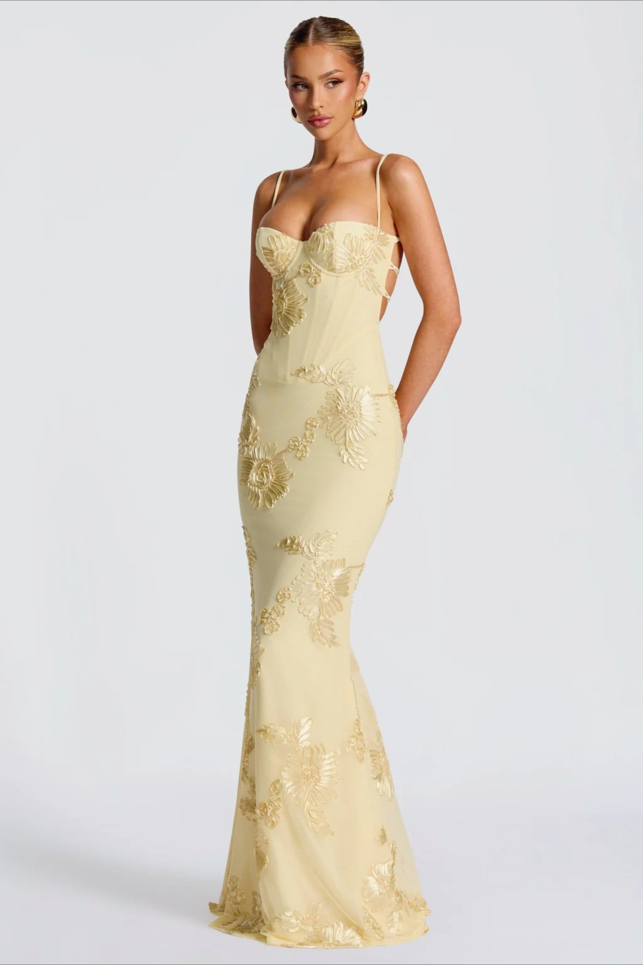 Graceful Strapless Slip Maxi Floral Dress