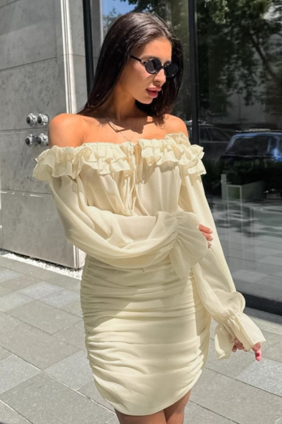 Slim Ruffled Fit Mini Dress