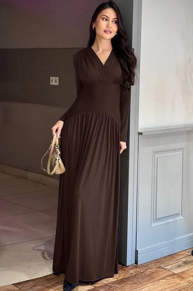 Alluring Fashion High Waist V Neck Maxi Dress