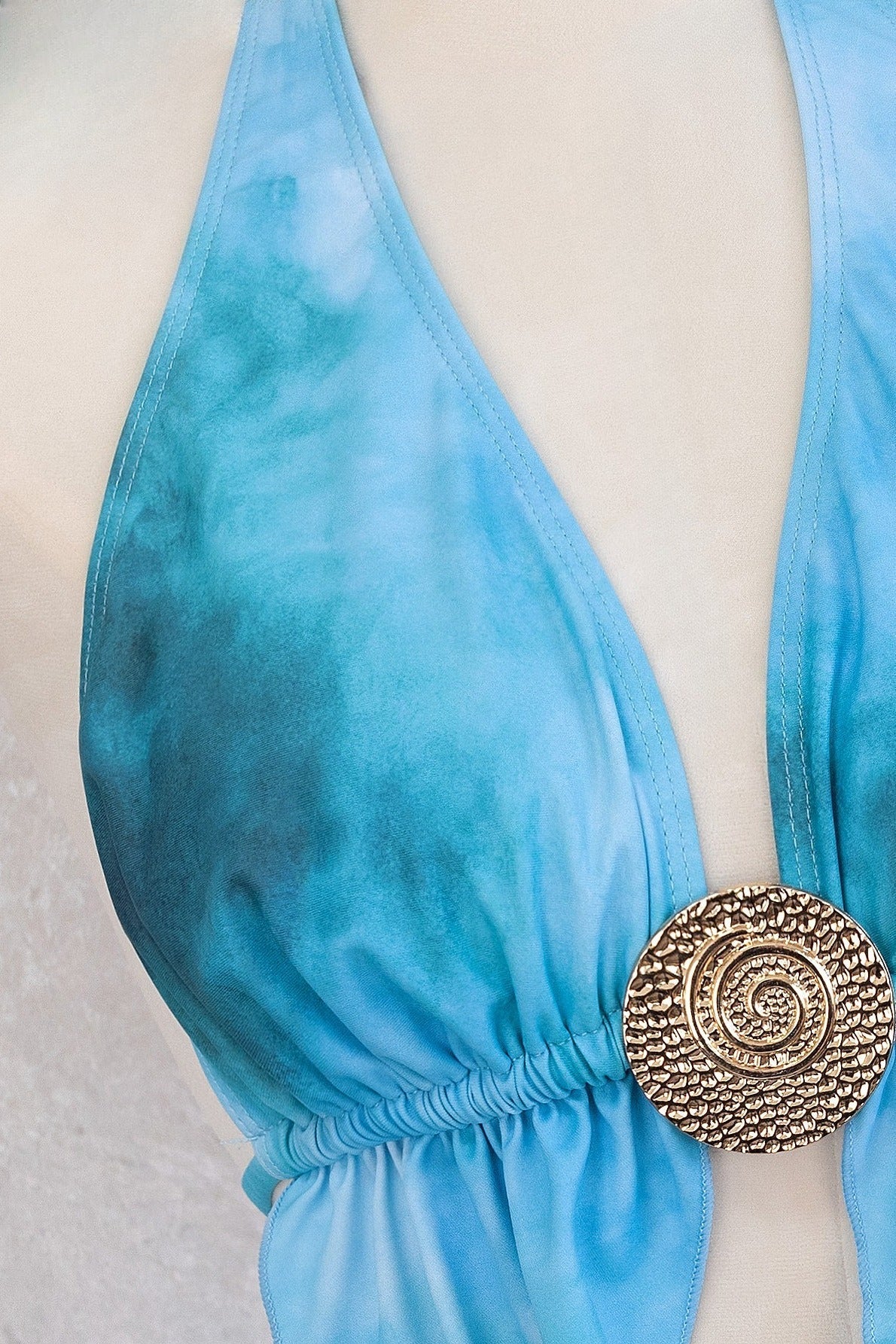Blue Glamorous Tie Dye Beach Cover Vacation Dress