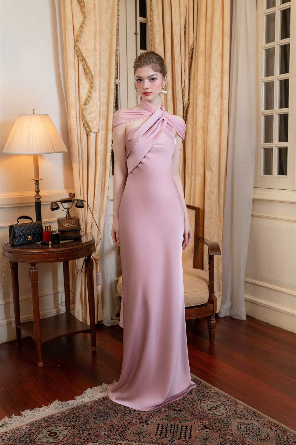 Satin Mermaid Slim Fit Graceful One Shoulder Solid Color Prom Dress