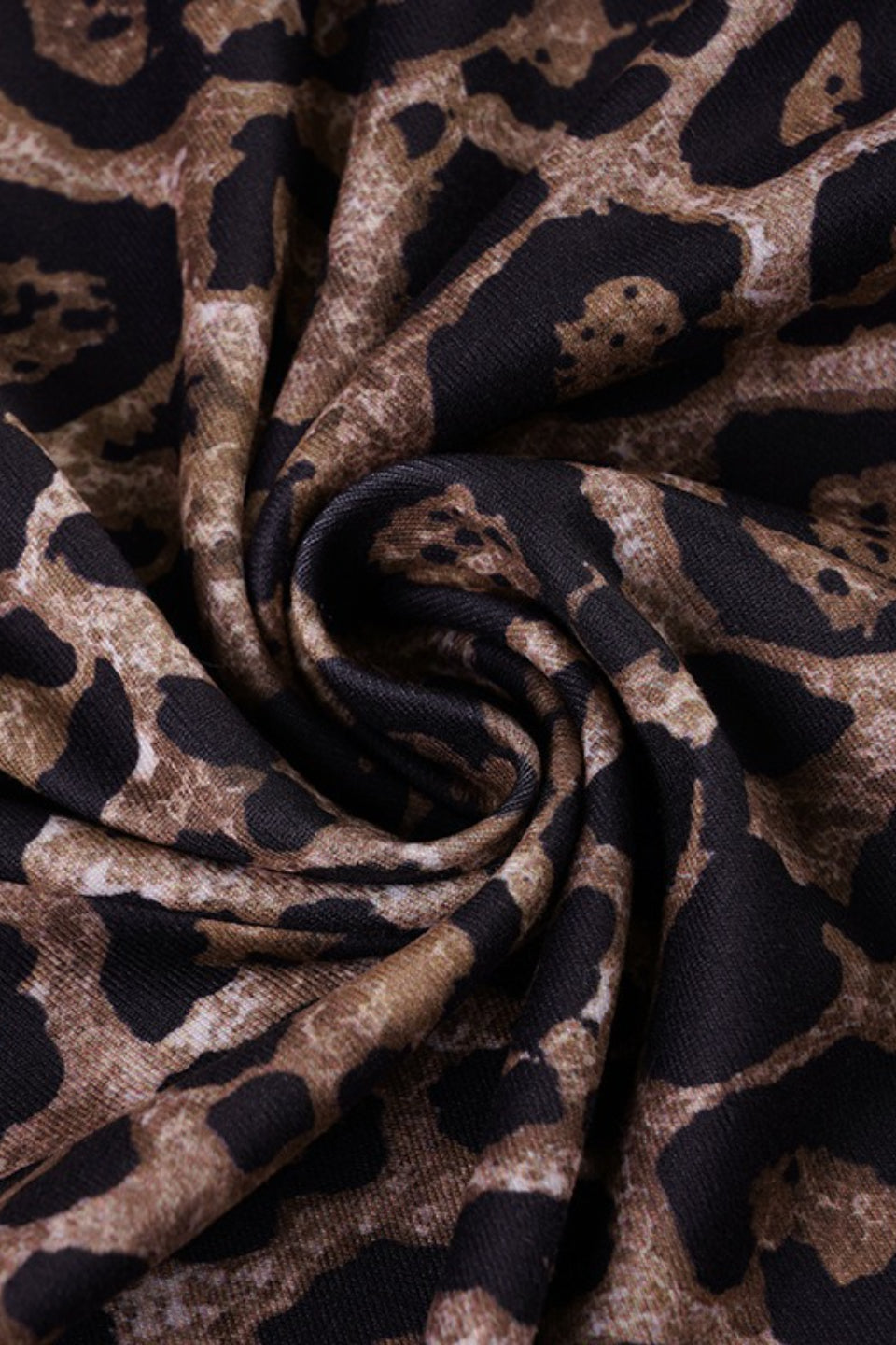 Deep Leopard V Bodycon Mini Dress