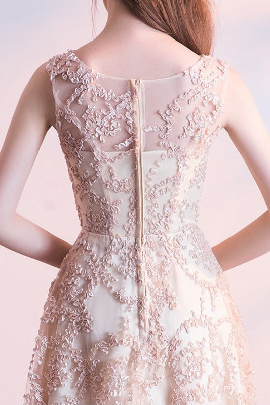 Flower Print Long Sleeve Column Gown Prom Dress