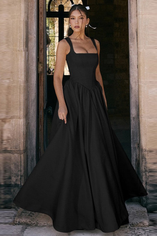 Graceful Solid A Line Long Prom Dress