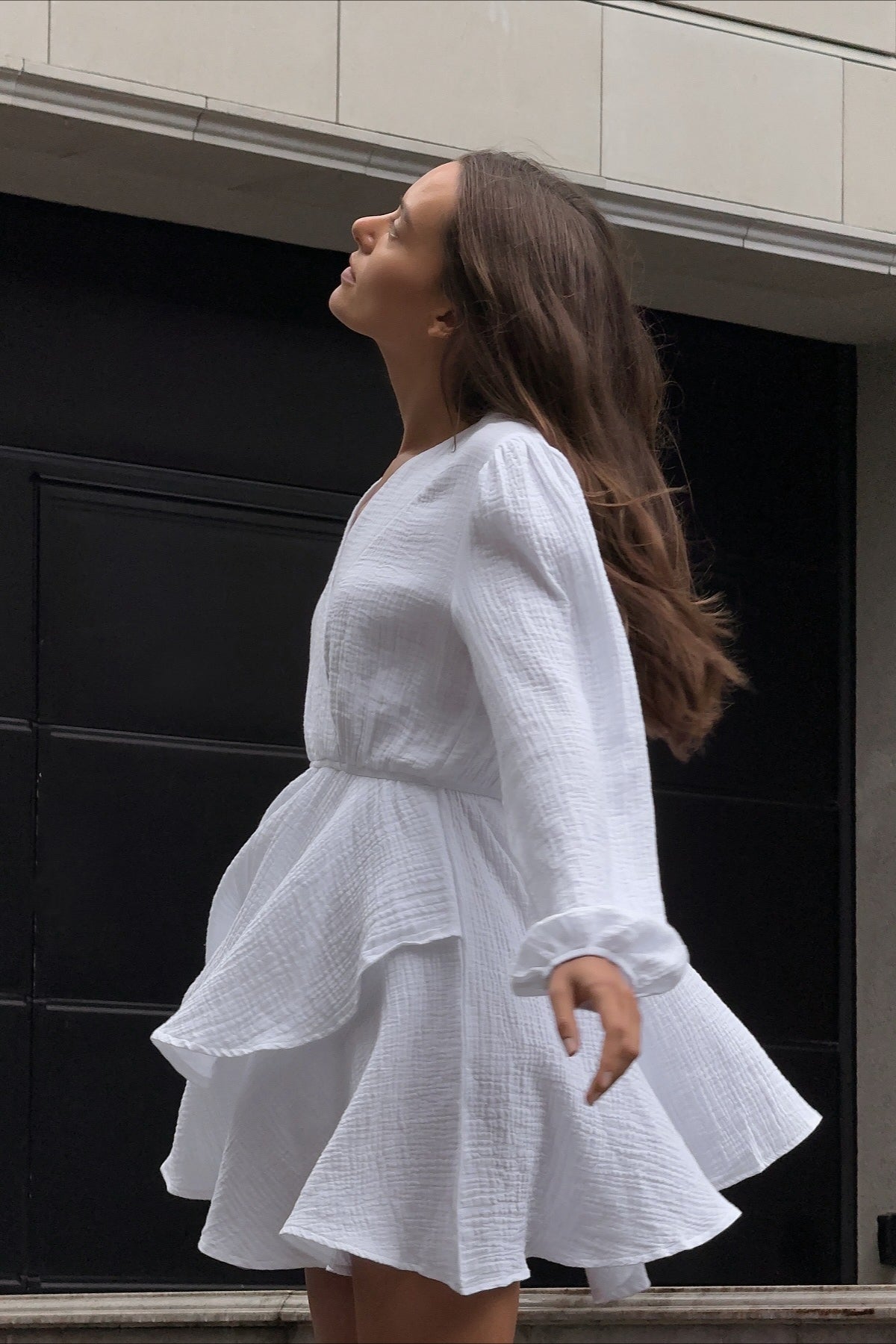 Sleeve Long Fitted Midi Dress