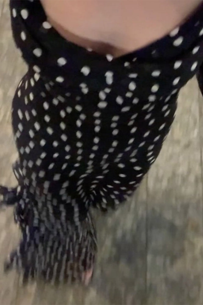 Polka Edition Dot Scarf Neck Ruffled Cami Maxi Dress