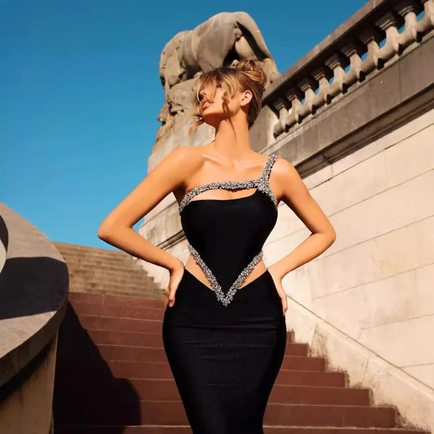 Graceful Lace Up Back Bandage Prom Dress for Event