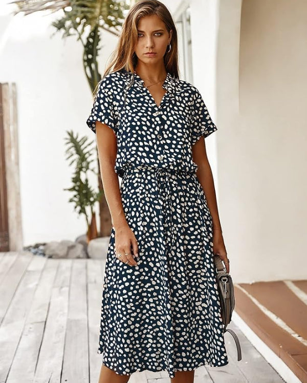 Juana Premium Retro Midi Dress for Women for Summer Chic Silhouette Collection