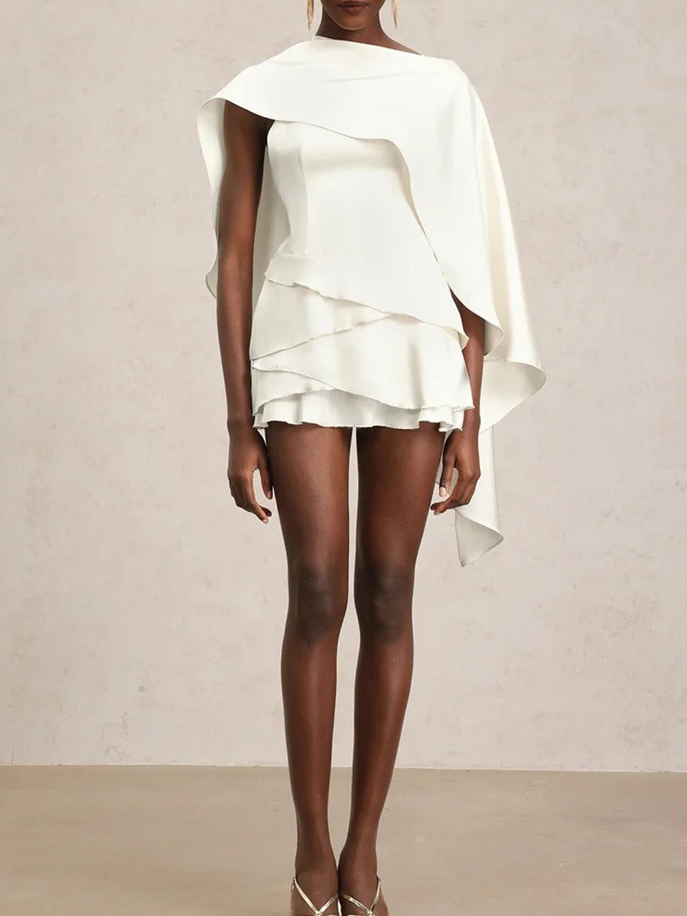 Cape Elise Ruffle Mini Dress